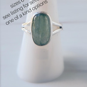 Kyanite Ring Sterling Silver • Genuine Green Kyanite Ring • Sterling Silver Green Kyanite Ring • Genuine Gemstone Ring • Healing Crystal