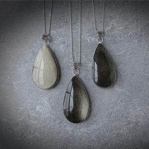 Obsidian Necklace, Obsidian Pendant, Golden Obsidian Necklace, Sterling Golden Obsidian Gemstone Necklace, Gemstone Appeal, GSA