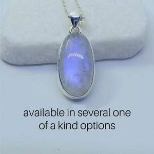 Rainbow Moonstone Necklace, Sterling Moonstone Necklace, Moonstone Pendant, High Flash Moonstone, June Birthstone, Gemstone Appeal, GSA