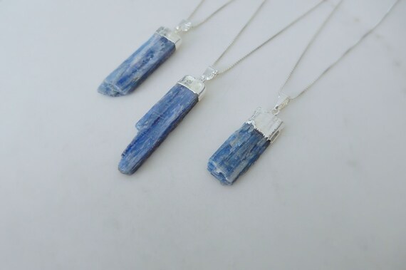 Kyanite Necklace Raw Kyanite Necklace Blue Kyanite Pendant
