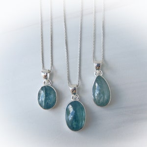 Kyanite Necklace, Green Kyanite Pendant, Gemstone Necklace, Aqua Gemstone Necklace, Green Kyanite Gemstone Pendant, Gemstone Appeal, GSA