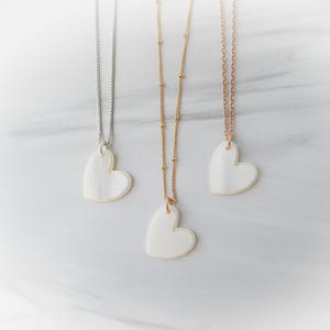 Collar de corazón de nácar • Joyas de boda • Collar de nácar en oro • Joyas de nácar • Joyas asequibles