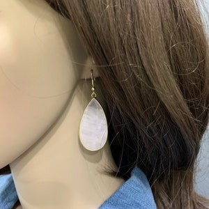 Rose Quartz Earrings, Pink Stone Earring, Large Rose Quartz Earrings, Stone Earrings, Genuine Rose Quartz Earrings, Gemstone Appeal, GSA image 7