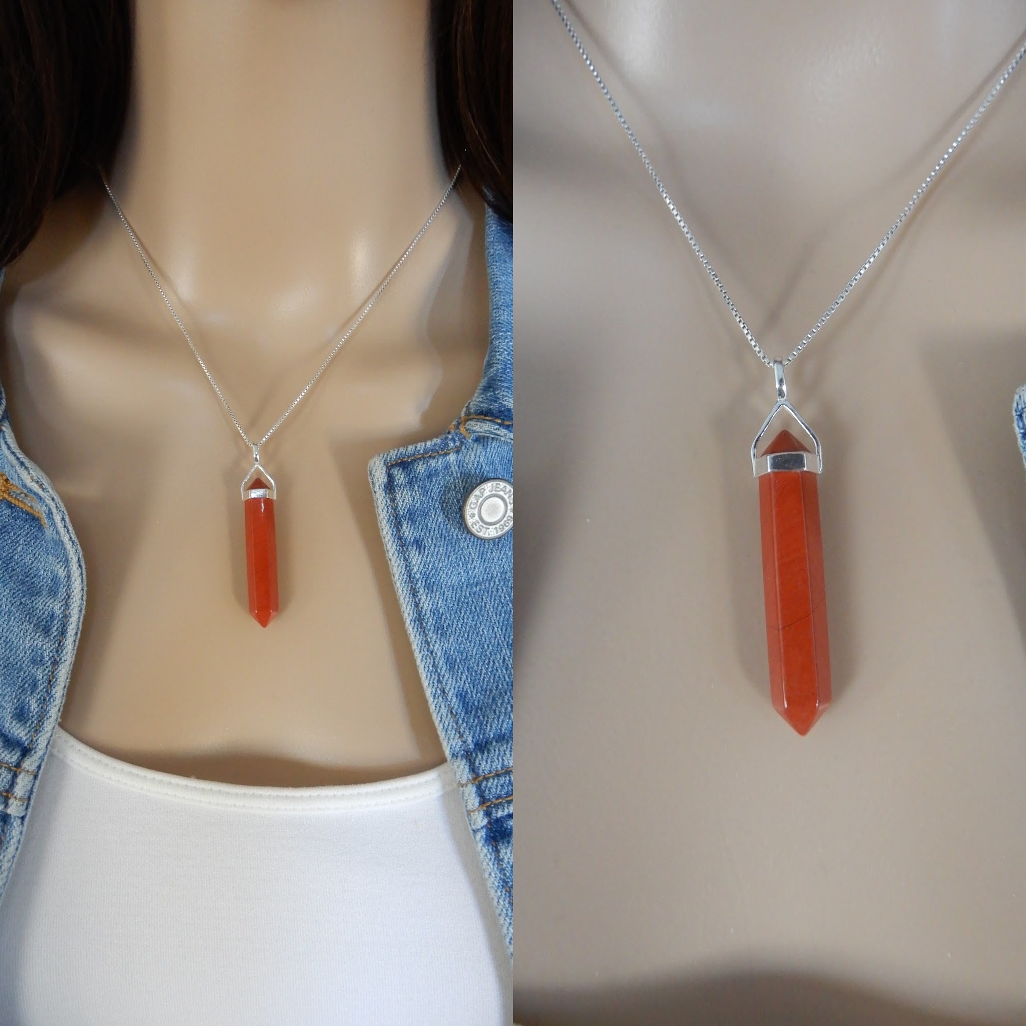 Buy Red Jasper Necklace Sterling Silver • Red Jasper Pendant