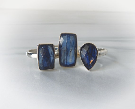 Kyanite Silver Ring 925 sterling silverNatural gemstone HandmadeBlue crystal Blue Kyanite Crystal properties
