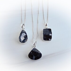 Shungite Necklace Sterling Silver • Elite Shungite Pendant • Electrosmog Grounding Black Shungite • Protections Stone • For Crystal Lover