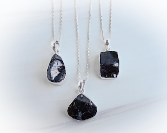 Shungite Necklace Sterling Silver • Elite Shungite Pendant • Electrosmog Grounding Black Shungite • Protections Stone • For Crystal Lover