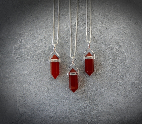 Carnelian crystal necklace deals