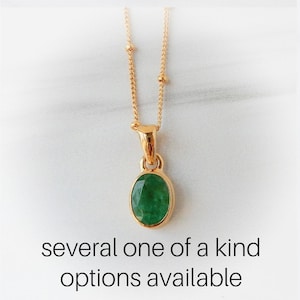 Emerald Necklace Gold • Green Emerald Pendant • May Birthstone Jewelry • Natural Emerald Pendant • Holiday Gift • Genuine Emerald Jewelry
