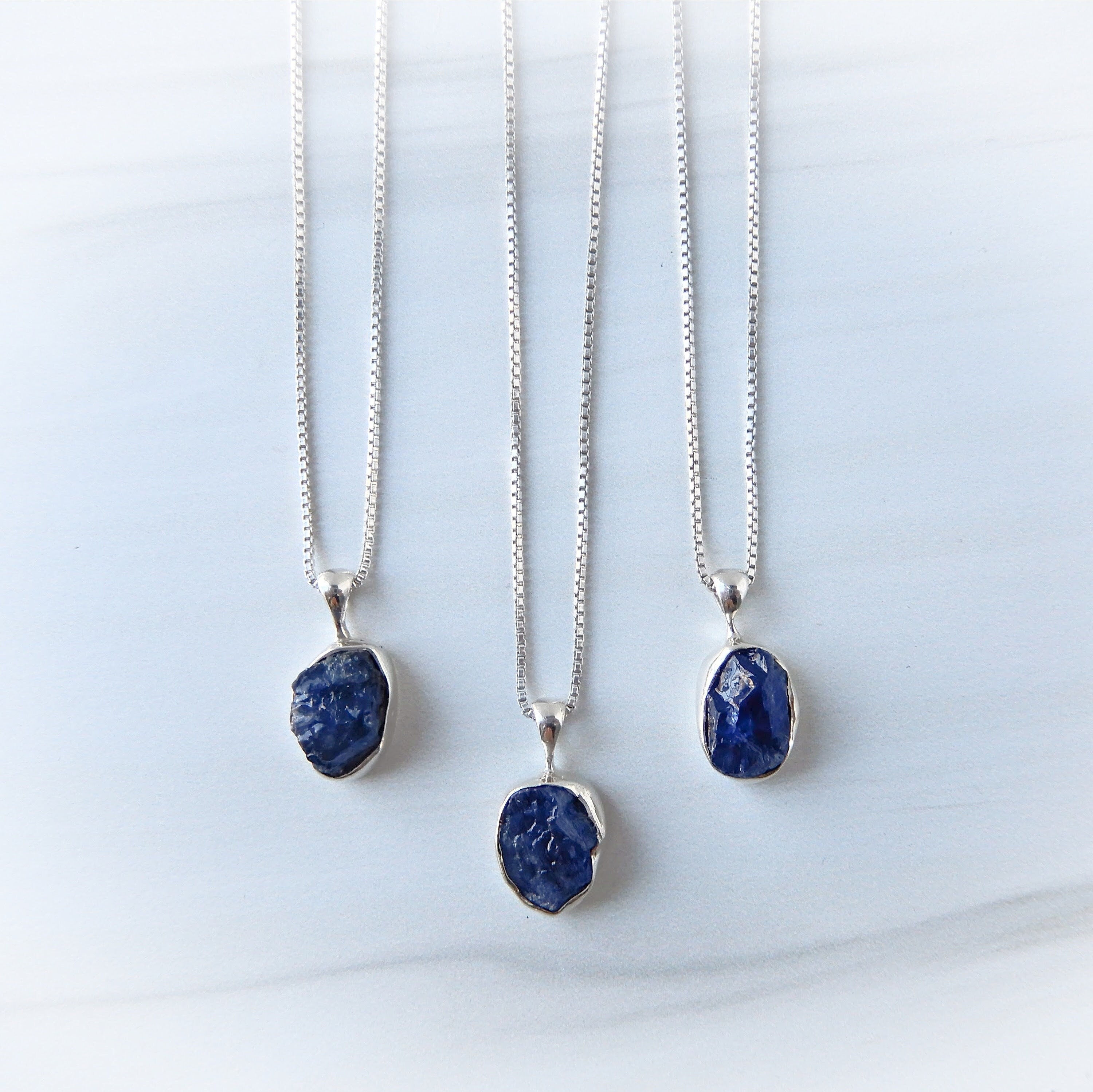 Sapphire Necklace Etsy