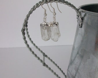Quartz Crystal Earrings • Clear Quartz Earrings • Gemstone Point Earring • Quartz Crystal Dangle Earring • Healing Crystal • Affordable Gift