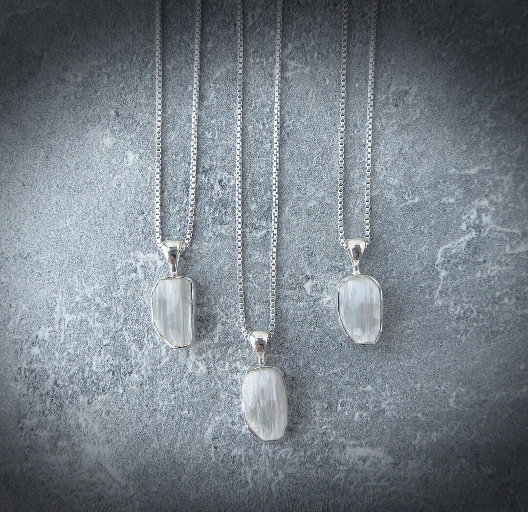 Selenite pendant necklace Clearance