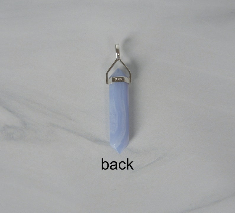 Blue Lace Agate Necklace Blue Lace Agate Crystal Raw Blue image 8