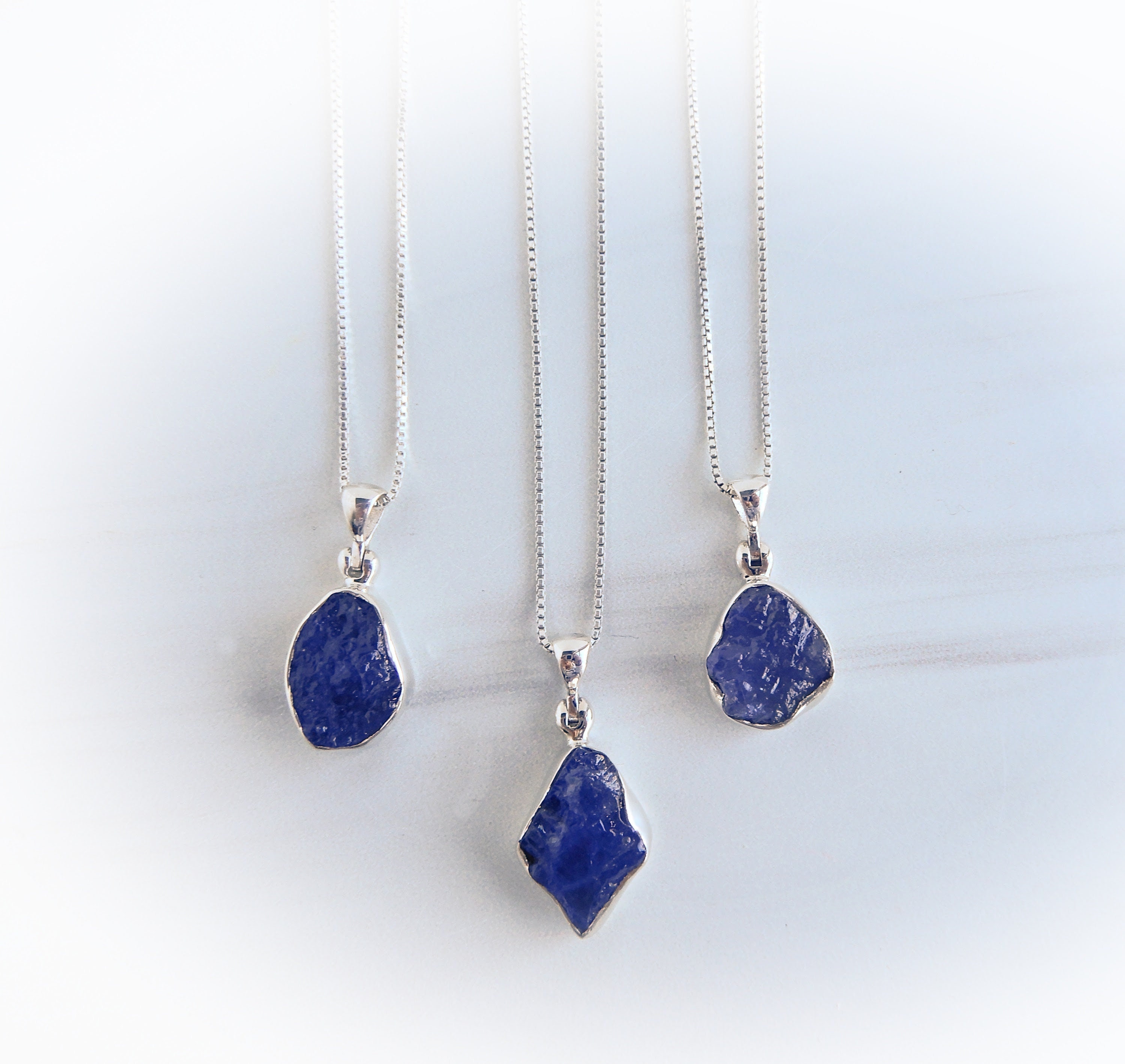 Raw tanzanite necklace sale