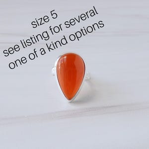 Carnelian Rings Sterling Silver • Carnelian Rings • Red Orange Carnelian Rings • Genuine Carnelian Rings • Healing Crystal Rings