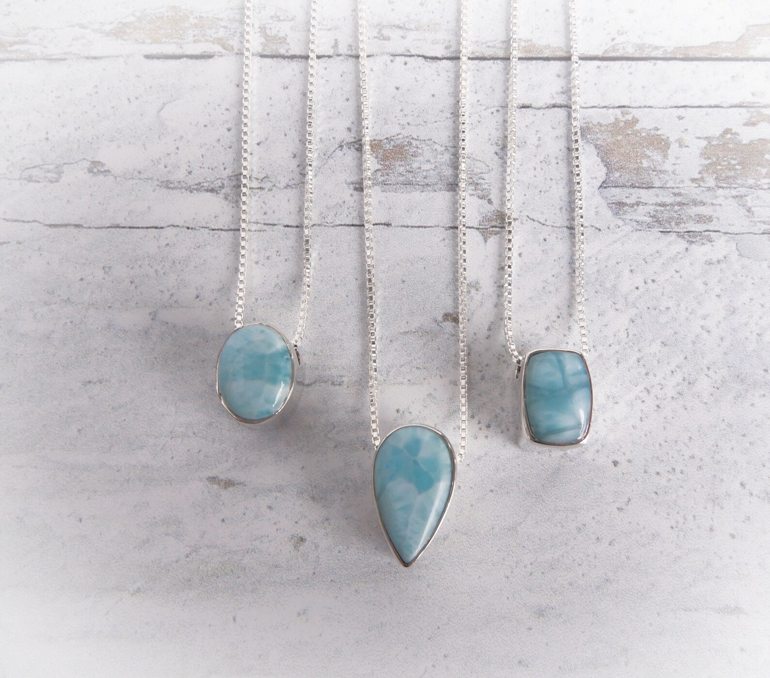 Larimar Necklace Sterling Silver Larimar Pendant Sterling - Etsy