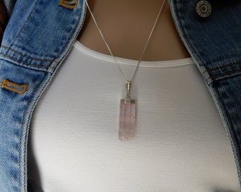 Collana Donna Con Ciondolo In Kunzite Viola E Topazio - Argento Placcato - Foto 3