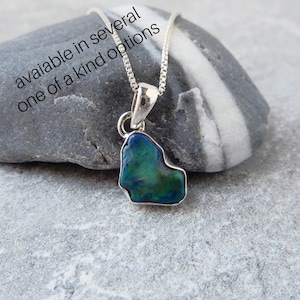 Black Fire Opal Necklace Sterling Silver • Ethiopian Opal Pendant • Sterling Opal Necklace, October Birthstone, Black Ethiopian Opal Jewelry