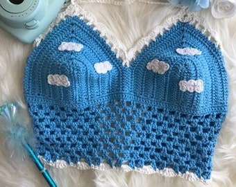 Crochet Cloud Crop Top: Boho Festival Halter