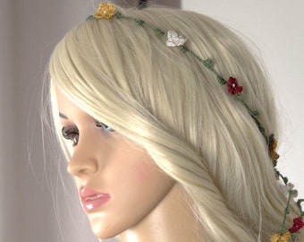 Crochet Floral Headband: Bohemian Flower Headpiece