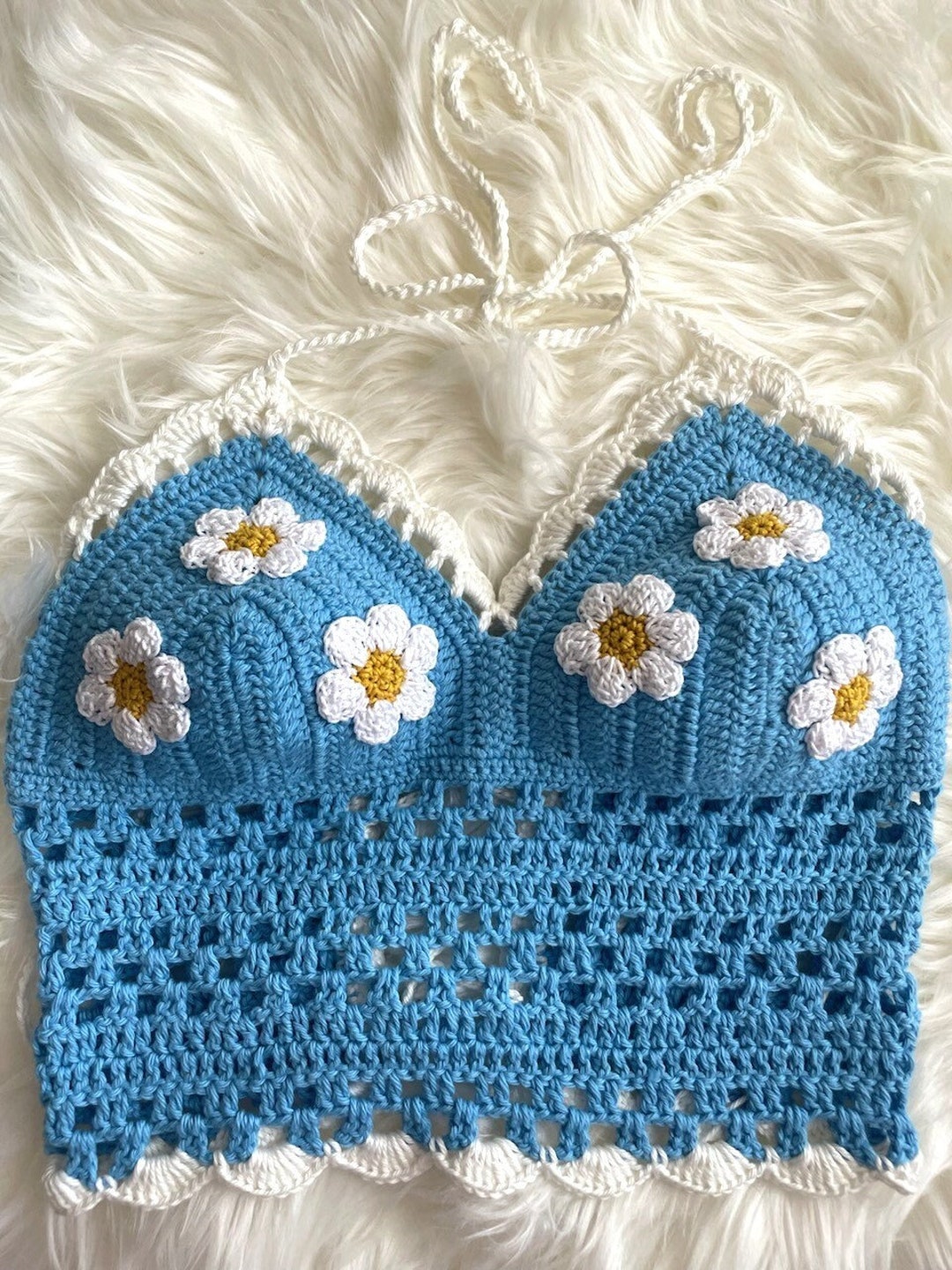 Crochet Crop Top, Festival Crop Top, Cute Halter Top, Boho