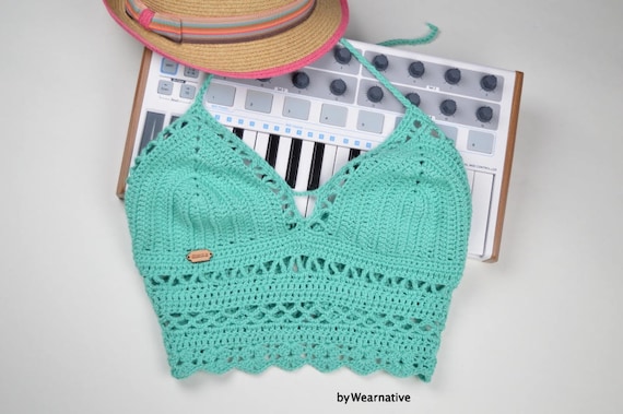 Hakeln Crop Top Rave Hakeln Top Boho Neckholder Top Boho Etsy