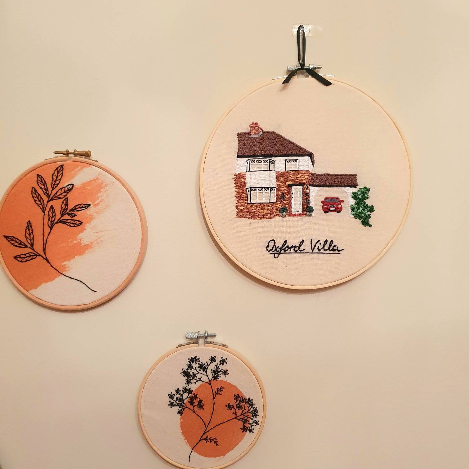 Custom Hand Embroidery House Portrait Gift House Warming Etsy