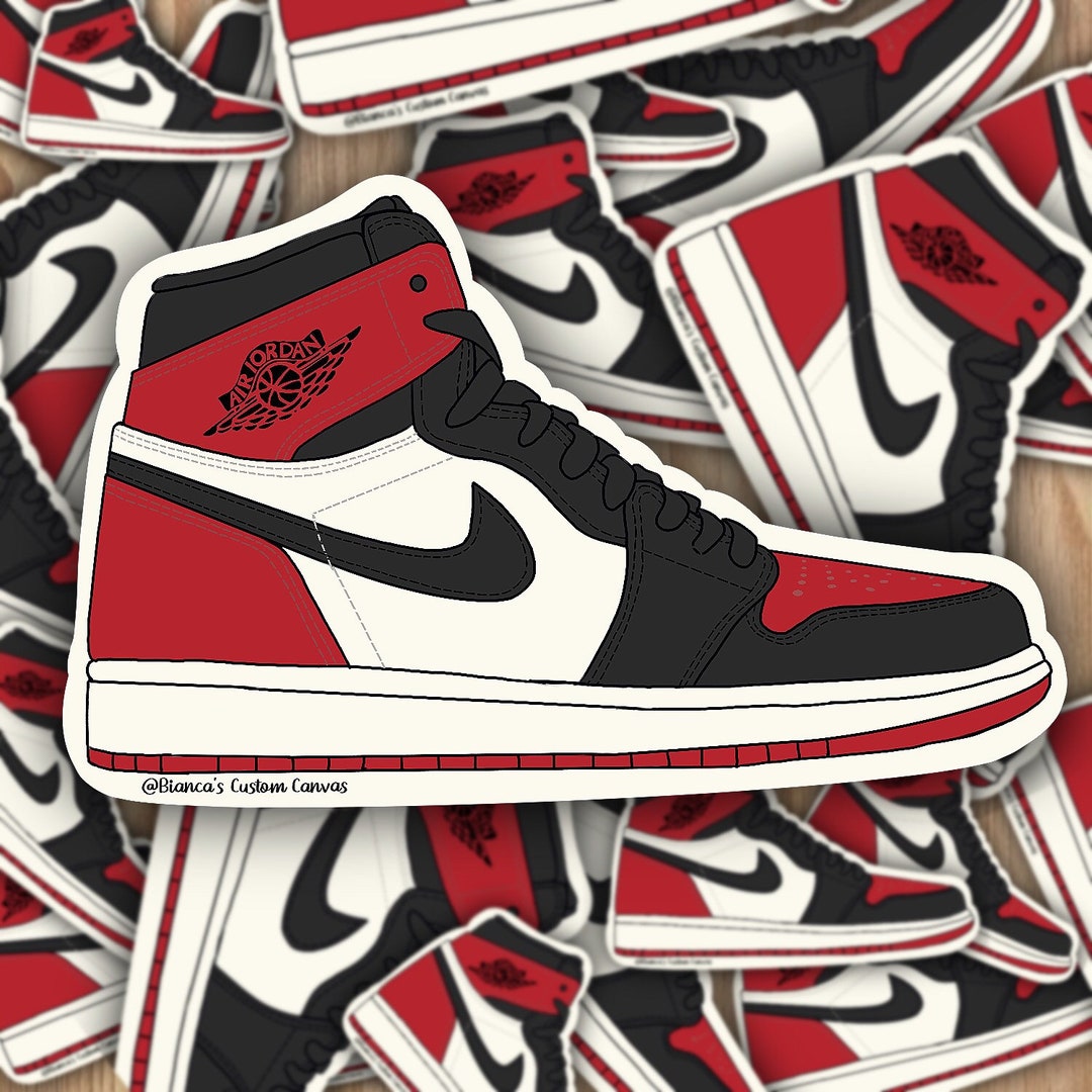 One Inch Jordan Sticker Red Jordan 1’s Vinyl Sticker - Etsy