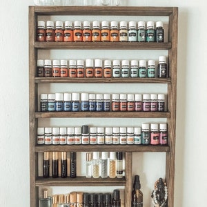 Wood shelving, Gift for her, wall storage for essential oils, nail polish organizer, housewarming Gift