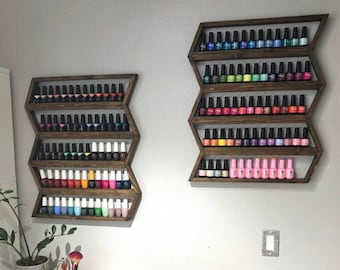 Nail Polish organizer, nail polish rack, nail polish shelf, nail polish holder, Chevron, arrow, boho decor, Hanging shelf, bathroom shelf