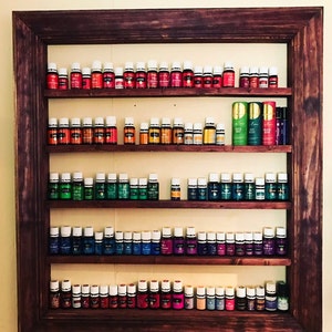 Oil shelf, Wood shelf, Essential Oil holder, oil storage, nail polish organizer, hanging shelf, nail polish rack, wall decor, home decor zdjęcie 2