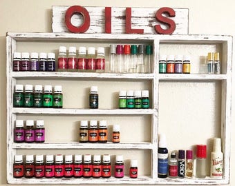 Oil Shelf, Essential Oils, essential oil display, oil rack, oil storage, oil case, oil decor, hanging shelf, wall shelf, wood shelf, bath