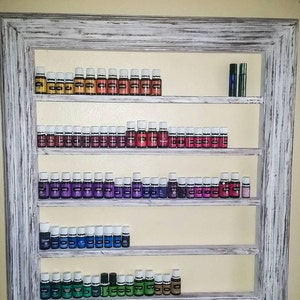 Oil shelf, Wood shelf, Essential Oil holder, oil storage, nail polish organizer, hanging shelf, nail polish rack, wall decor, home decor zdjęcie 1