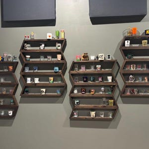 Handmade Shot Glass Display Shelf: Bar Decor, Nail Polish Organizer