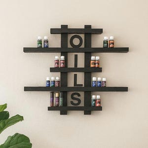 Custom Wood shelving, Gift for her, wall storage for essential oils, nail polish organizer, housewarming Gift