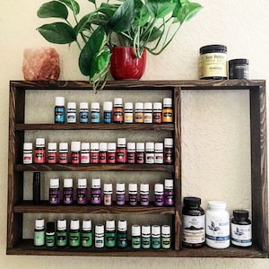Essential Oil Shelf, rustic wood shelf, nail polish rack, essential oil storage, hanging shelf, oil holder, nail polish rack, unique gift