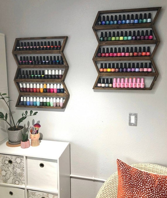 Organizador de esmalte de uñas, estante de esmalte de uñas, estante de  esmalte de uñas, soporte de esmalte de uñas, Chevron, flecha, decoración  boho, estante colgante, estante de baño -  México