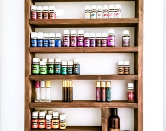 oil shelf, essential oils, unique gift, wall shelf, oil storage, oil rack, wood shelf, hanging shelf, nail polish shelf, nail polish holder