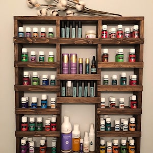 Wood Essential Oil Shelf: Apothecary Display, Nail Polish Rack