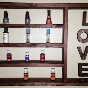 LOVE Wood shelf, oil organizer, Essential Oils Shelf, oil rack, hanging shelf, essential oil holder, oil display, gifts for her, wall decor