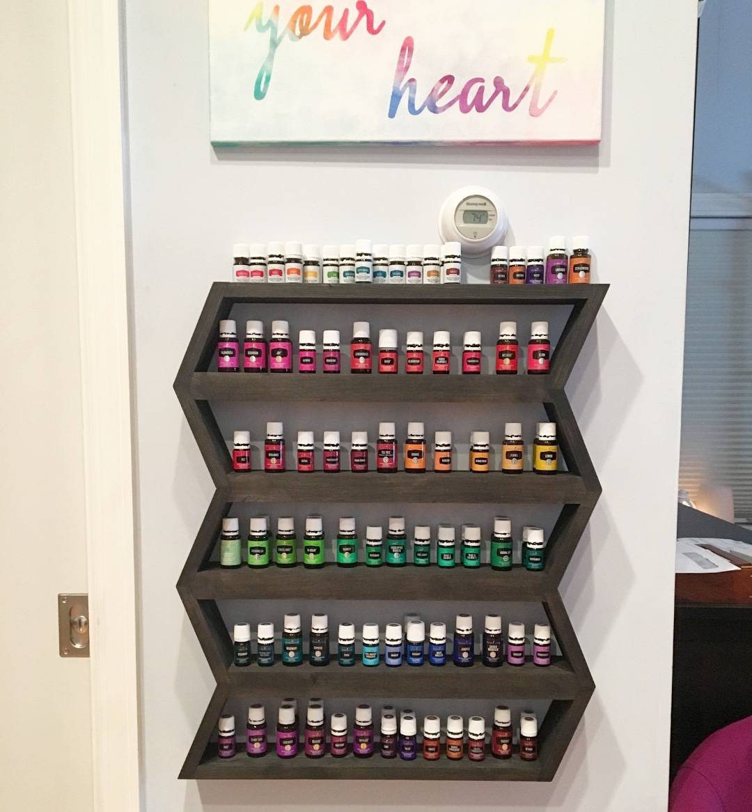 Boho Farmhouse Wall Shelf: Essential Oil & Figurine Display - Etsy