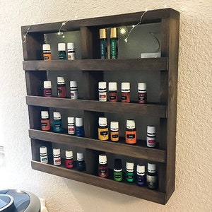 Essential oil shelf, Essential oil Storage, Essential Oil rack, Essential Oil Display, apothecary cabinet, nail polish display, wood shelf image 2