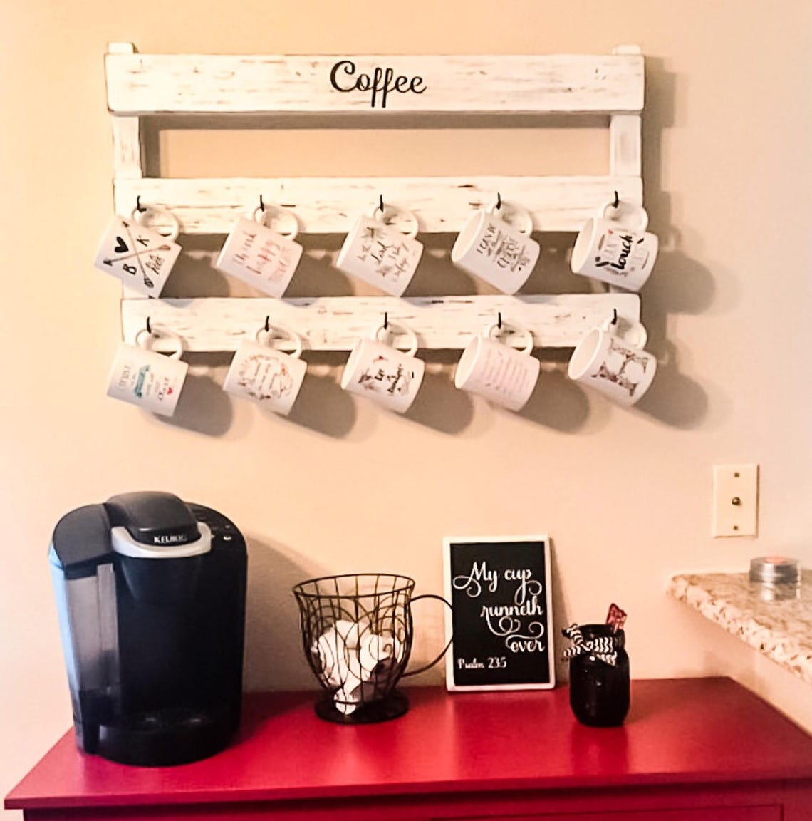 Coffee Cup Rack Coffee Cup Holder Wedding Gift Housewarming Etsy