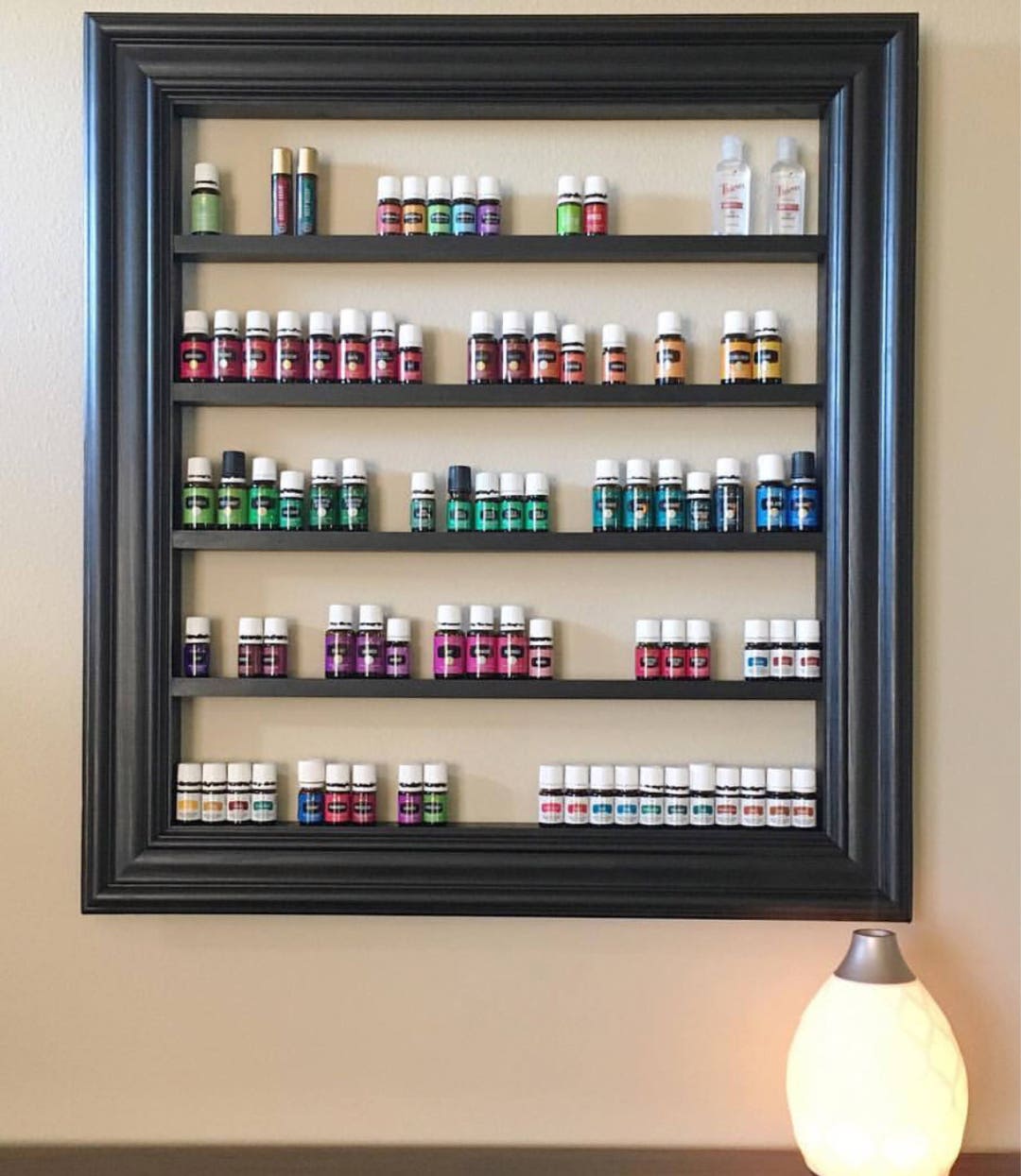 Handmade Wood Essential Oil Shelf, Wall Mounted Display Nail Polish ...