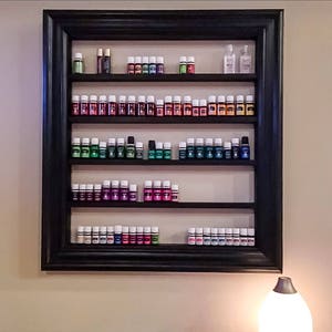 Turquoise home decor, Oil shelf, Nail polish shelf, CBD oil shelf, CBD storage, oil storage, farmhouse decor, oil display, nail polish rack image 2