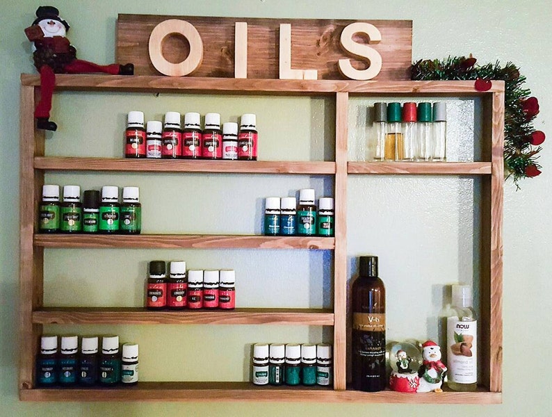 Oil Shelf Essential Oils Essential Oil Display Oil Rack Etsy