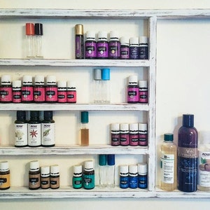 Essential oils shelf, Unique gift, oil rack, oil storage, wood wall shelf, hanging shelf, nail polish shelf, nail polish storage