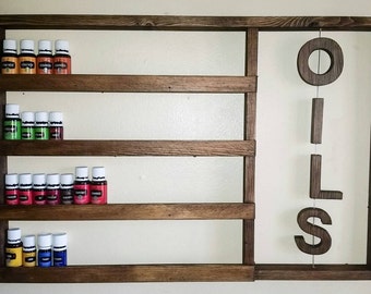 Wood Essential Oils Shelf, oil rack, oil storage, hanging wall shelf , rustic Decor, essential oil display, essential oil holder, OILS