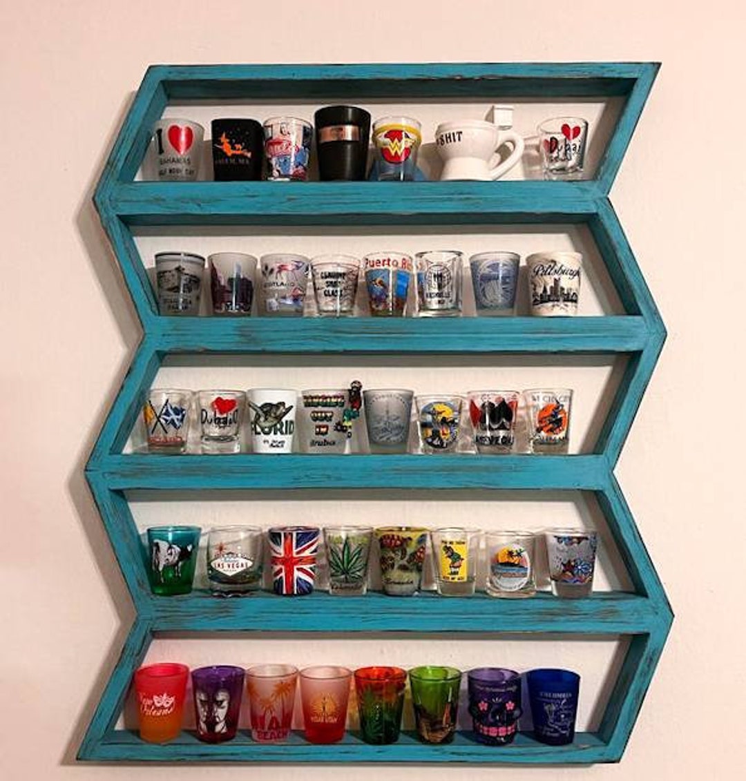Shot Glass Shelf, Shotglass Display, Nail Polish Organizer, Nail Polish