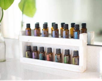 Wood Essential Oils Shelf: Nail polish holder,  Farmhouse Hanging Wall Decor